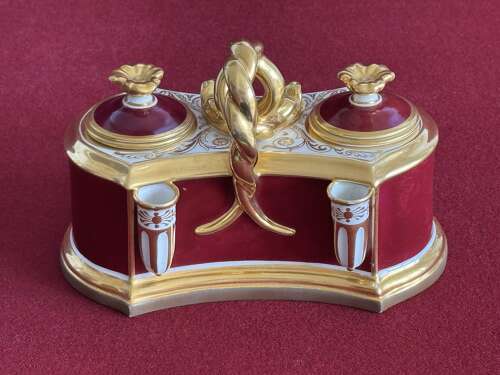 A Flight, Barr and Barr Worcester Porcelain Inkstand c.1815-20