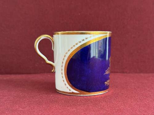 A rare Spode Bone China Coffee Can and Saucer in pattern 1695 c.1815