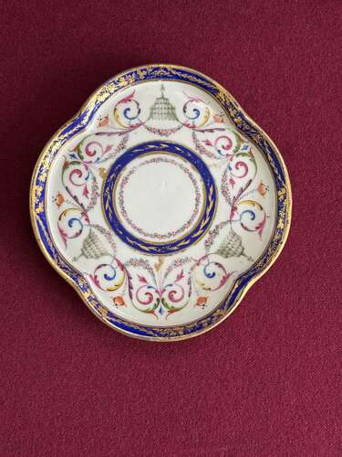 A rare Derby Porcelain Teapot Stand decorated with a Neoclassical Pattern c.1785 - 1790