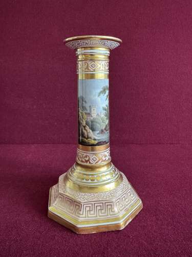 A rare pair of Barr Flight and Barr Worcester porcelain 'Music' Candlesticks c.1800