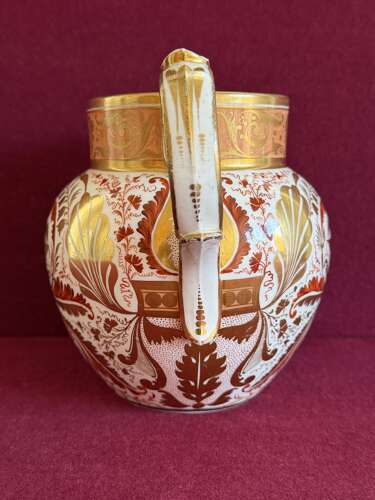 A Derby Porcelain Jug decorated with a view in Staffordshire c.1815