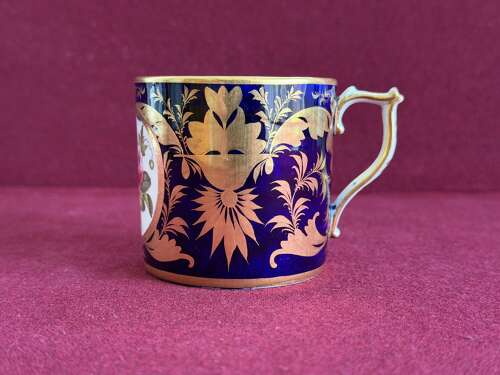 A Derby Porcelain Coffee Can with 'Wishbone' handle c.1815-1825