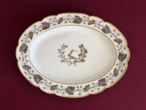 A Flight & Barr Crested Armorial Platter c.1792 - 1804