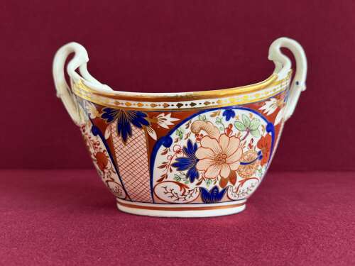 A Pinxton Porcelain Sugar Boat in pattern 342 c.1800