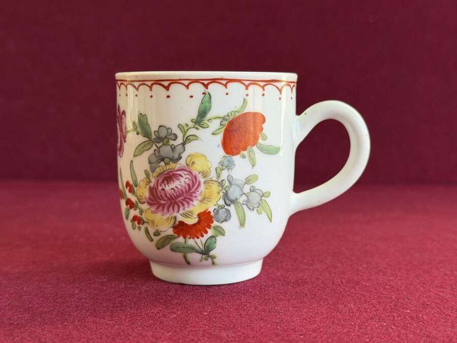 A Bow Porcelain Floral Pattern Coffee Cup c.1765