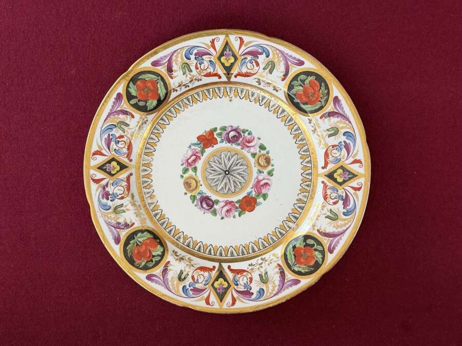 A John Rose Coalport Porcelain Plate with Neoclassical Decoration c.1805