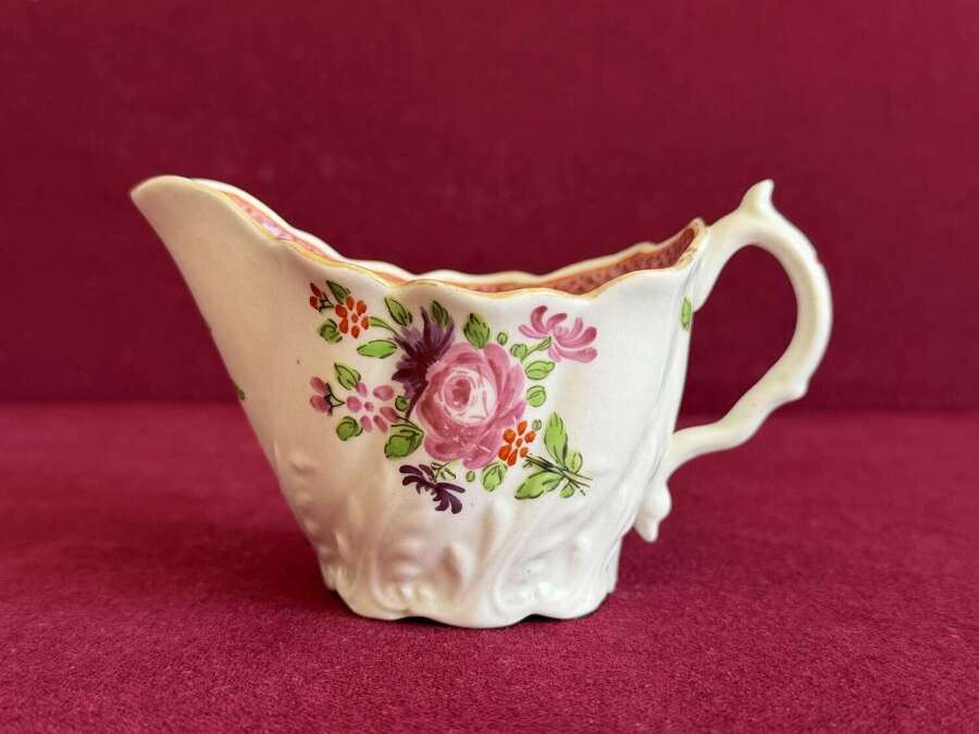 A Worcester Porcelain 'Low Chelsea Ewer' Creamer c.1780 - 1795