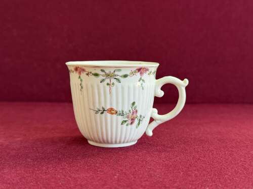 A rare Worcester Porcelain reeded coffee cup c.1754-55