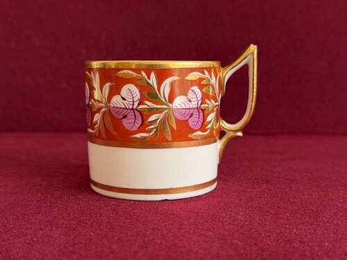 A Derby Porcelain Coffee Can with Pixie Ear Handle c.1810