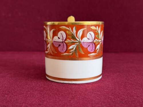 A Derby Porcelain Coffee Can with Pixie Ear Handle c.1810