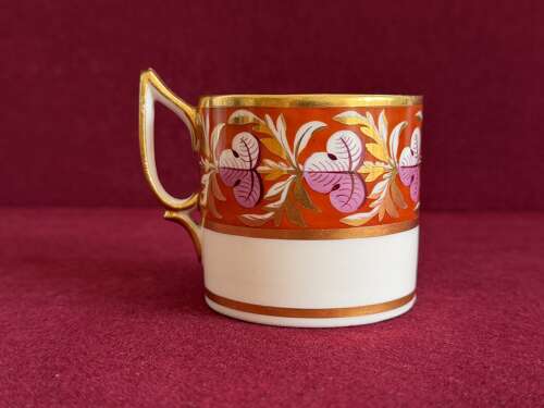 A Derby Porcelain Coffee Can with Pixie Ear Handle c.1810
