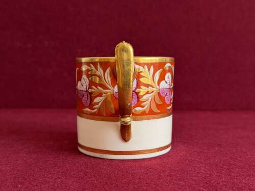 A Derby Porcelain Coffee Can with Pixie Ear Handle c.1810