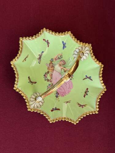 A Flight Barr & Barr Worcester Porcelain Basket decorated by Thomas Baxter c.1815 - 1819