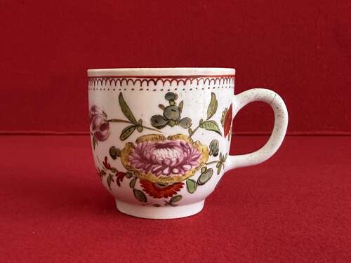 A Bow Floral Pattern Coffee Cup c.1765