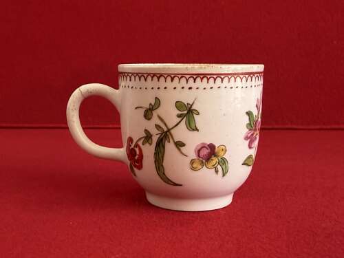 A Bow Floral Pattern Coffee Cup c.1765
