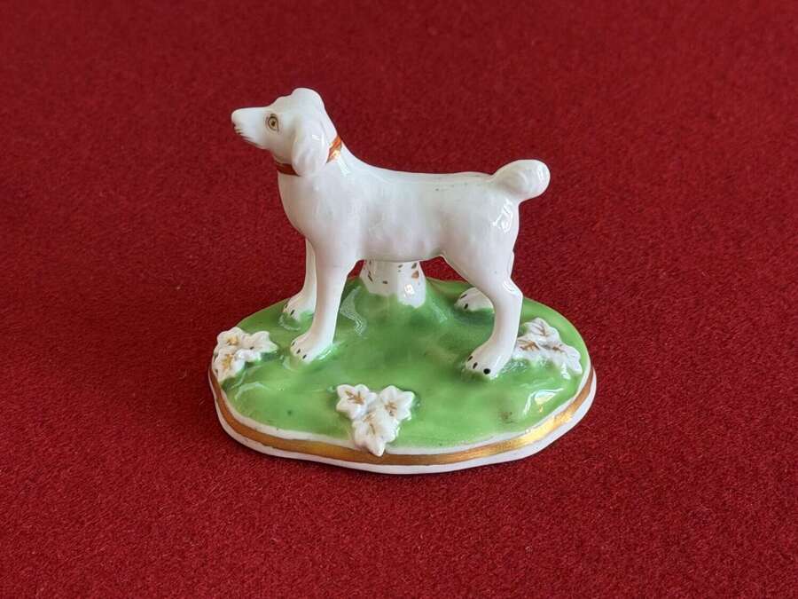 A small Chamberlain Worcester Porcelain model of a dog c.1847 - 1852